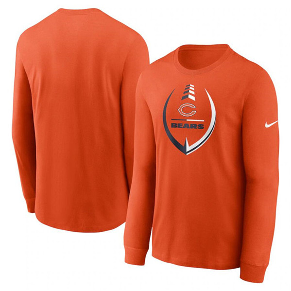 Men's Chicago Bears Orange Icon Legend Performance Long Sleeve T-Shirt